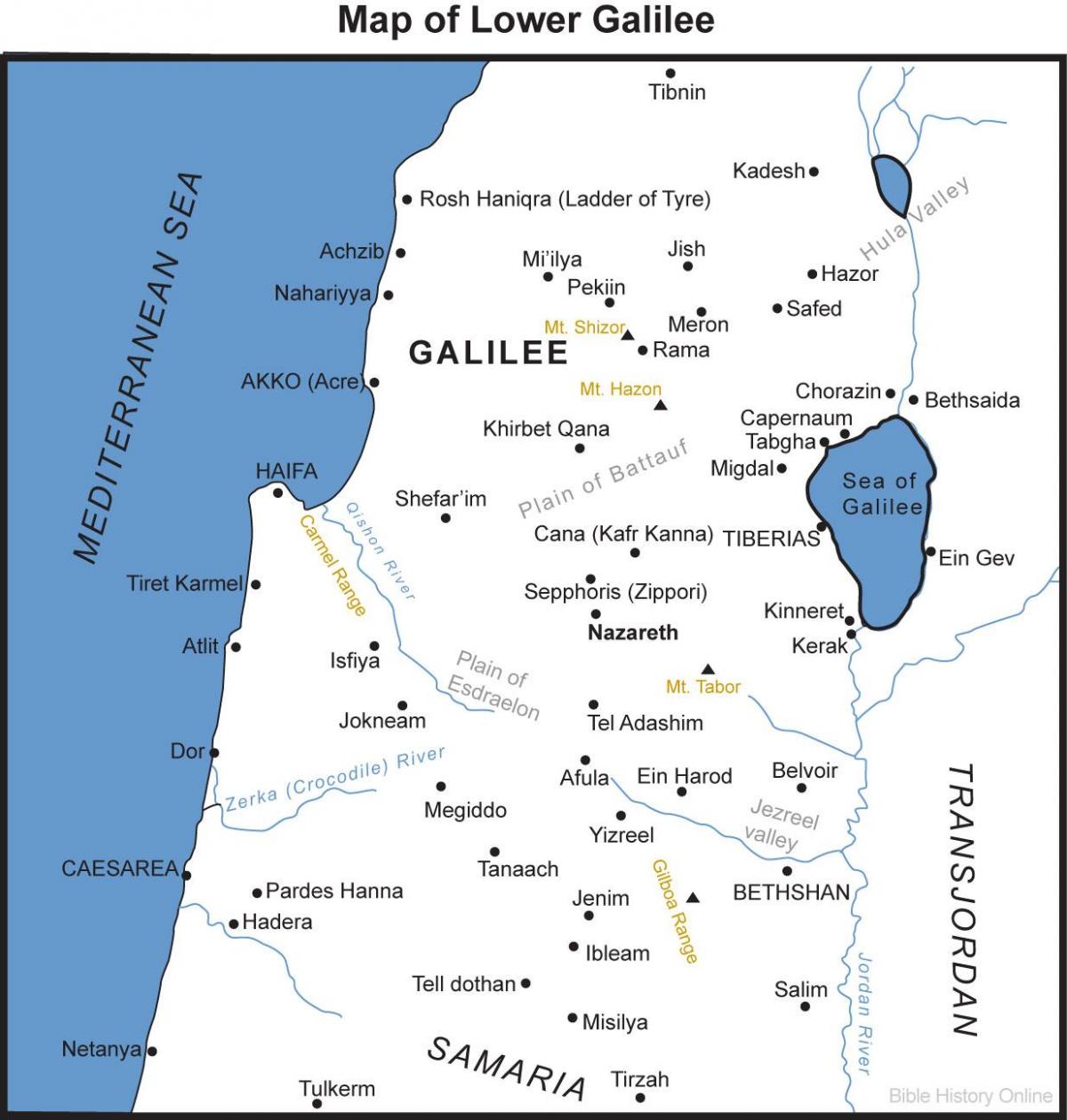 Galil Ia Mapa Mapa Da Galil Ia Israel   Galiléia Mapa 