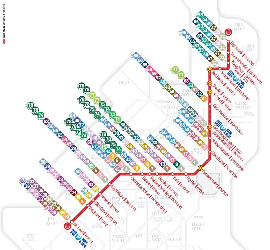light rail Jerusalém mapa