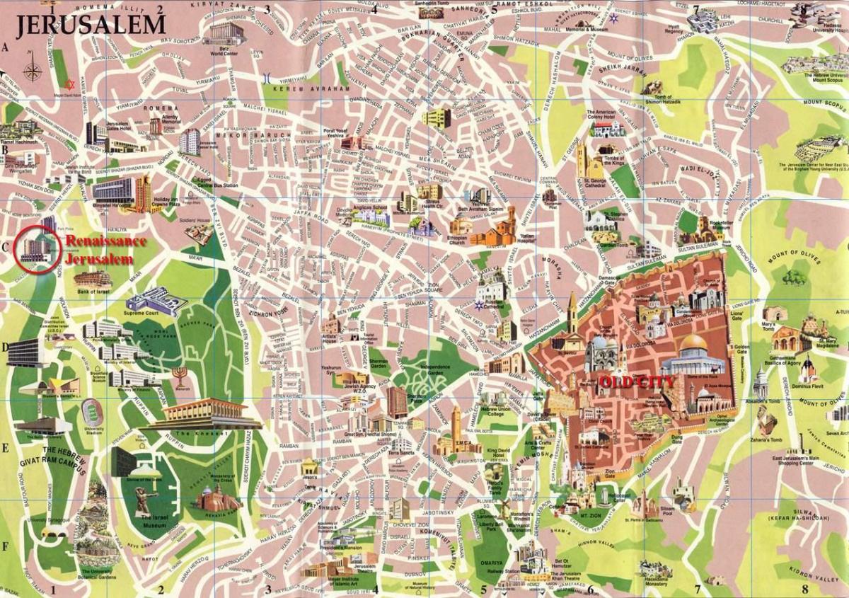 mapa de ruas de Jerusalém