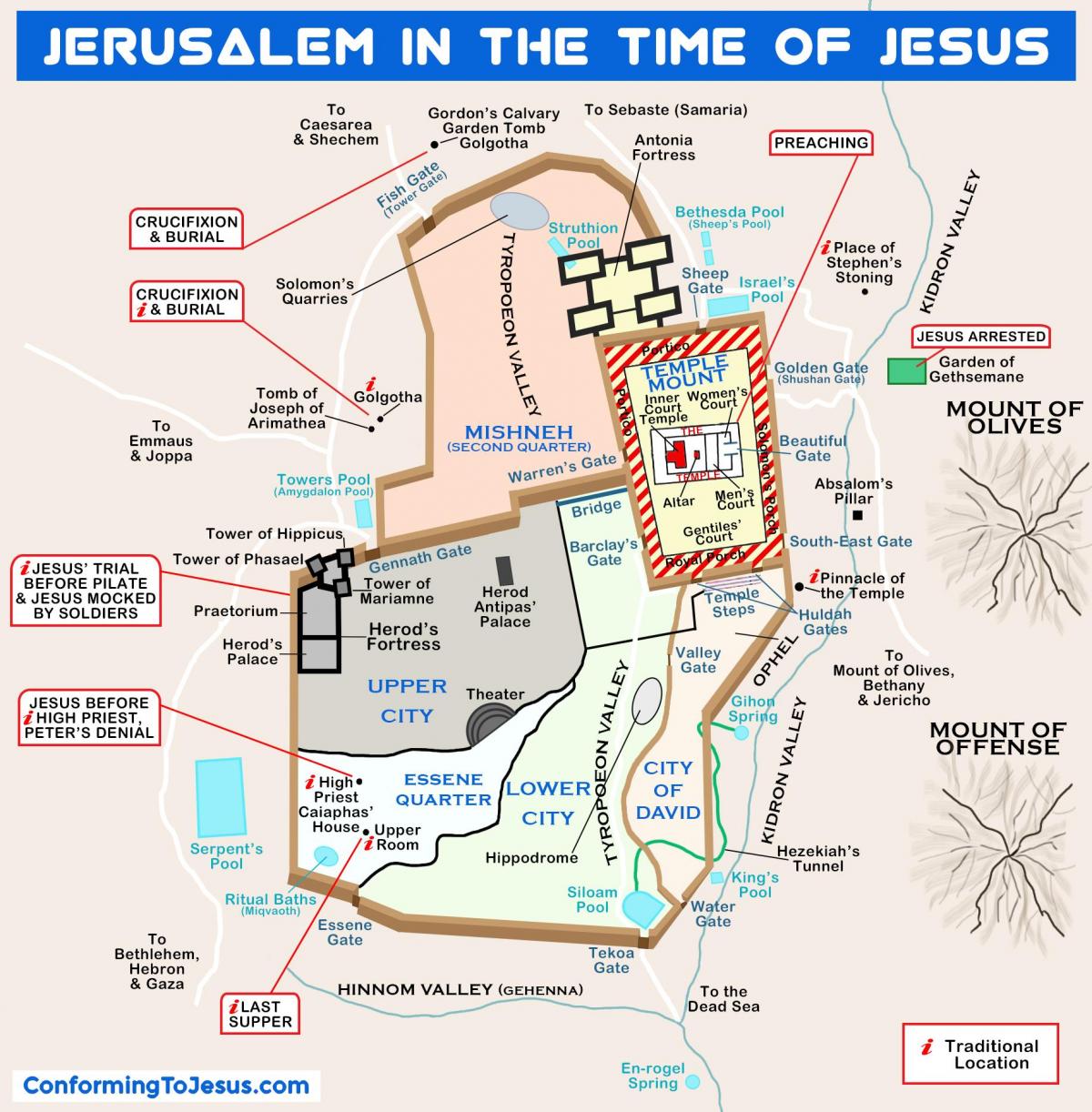 Jerusalém no tempo de Jesus mapa