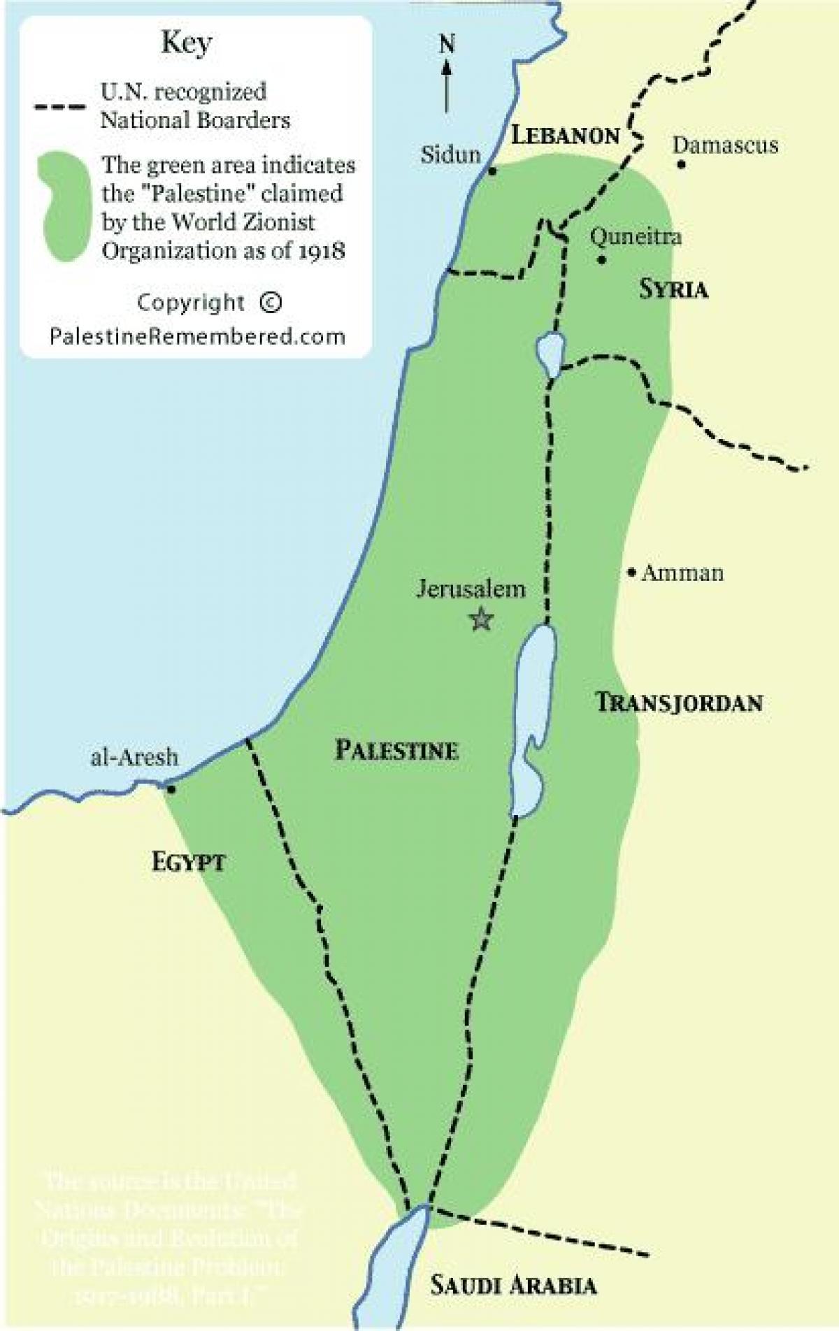 mapa da sionista