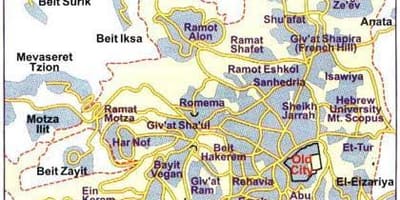 Mapa de bairros de Jerusalém