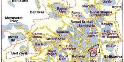 Mapa de bairros de Jerusalém