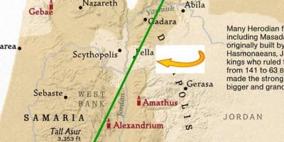 Mapa de Jerusalém para damasco