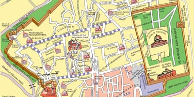 Mapa da cidade velha de Jerusalém