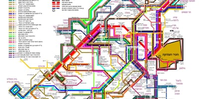 Mapa de ônibus de Jerusalém