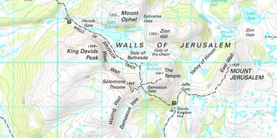 Muros de Jerusalém mapa do parque nacional