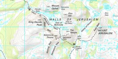 Mapa topográfico de Jerusalém