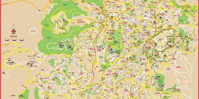 Mapa turístico de Jerusalém